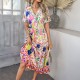 Diyun Cross-border European and American 2025 Spring/Summer Casual Bohemian Vacation High-waisted geometric color-blocking dress for children