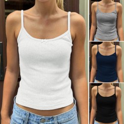 Di Yun 2025 Spring/Summer Cross-border Women's Top, European and American Y2K sexy Hot Girl style solid color cinched waist knitted halter