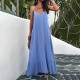 Diyun European and American women's clothing Amazon Foreign Trade 2024 Spring/Summer Elegant solid color halter dress
