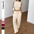 Diyun's European and American casual and simple style sleeveless vest straight-leg pants set for women's clothing Spring/Summer 2025 Amazon Independent Store