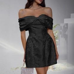 Diyun Cross-border European and American party Evening Dress, Women's bow, socialite style strapless dress, Spring/Summer 2025 Amazon
