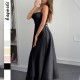 Diyun Cross-border Casual Vacation Mini Halter Slimming Long Dress for Women's wear Spring/Summer 2025 Amazon Independent Store Diyun Cross-border Casual Vacation Mini Halter Slimming Long Dress for Women's wear Spring/Summer 2025 Amazon Independent Store