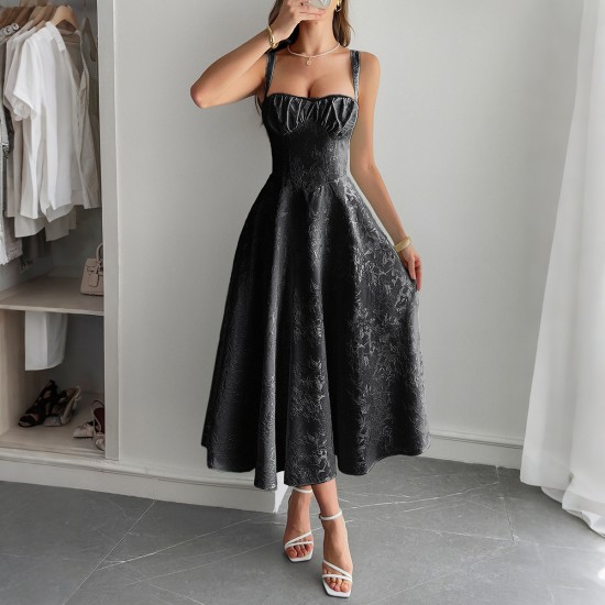 Diyun Cross-border European and American elegant style halter jacquard long dress for women's clothing 2025 summer Independent store on Amazon Diyun Cross-border European and American elegant style halter jacquard long dress for women's clothing 2025 summer Independent store on Amazon
