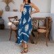 Di Yun's Spring/Summer 2025 Amazon Cross-border Casual Pomixia vacation style contrasting color halter sleeveless dress for women Di Yun's Spring/Summer 2025 Amazon Cross-border Casual Pomixia vacation style contrasting color halter sleeveless dress for women