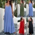Diyun European and American women's clothing Amazon Foreign Trade 2024 Spring/Summer Elegant solid color halter dress