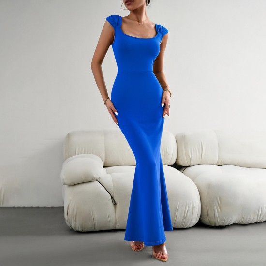 Diyun European and American cross-border Women's Clothing 2023 Autumn Export Amazon Independent Station Slimming and sexy square neck knitted dress Diyun European and American cross-border Women's Clothing 2023 Autumn Export Amazon Independent Station Slimming and sexy square neck knitted dress