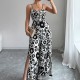 Di Yun's European and American cross-border 2025 Spring/Summer elegant and stylish twist-printed small halter wide-leg one-piece long pants women's clothing Di Yun's European and American cross-border 2025 Spring/Summer elegant and stylish twist-printed small halter wide-leg one-piece long pants women's clothing