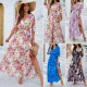 Diyun Cross-border elegant and stylish printed waist-cinching dress for women's clothing, Spring/Summer 2025 Amazon long dress for export Diyun Cross-border elegant and stylish printed waist-cinching dress for women's clothing, Spring/Summer 2025 Amazon long dress for export