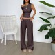 Diyun's European and American sporty, simple sleeveless vest, solid color long pants set for women's clothing Spring/Summer 2025 Amazon Independent Store Diyun's European and American sporty, simple sleeveless vest, solid color long pants set for women's clothing Spring/Summer 2025 Amazon Independent Store