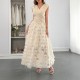 Diyun Cross-border European and American elegant style patchwork fashionable long dress women's clothing 2025 Summer Amazon Independent Station