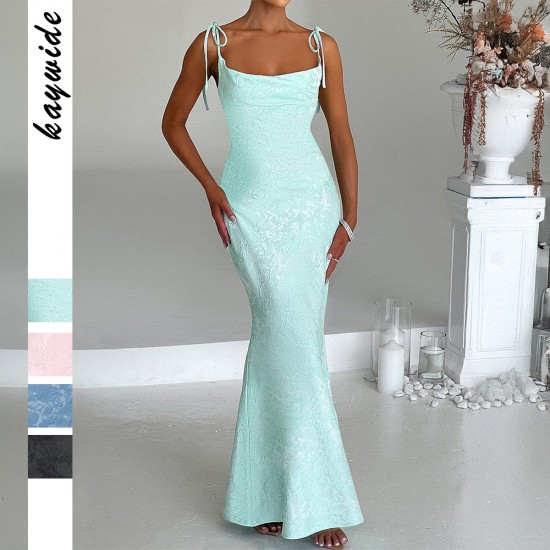 Diyun Cross-border European and American elegant evening dress, hip-hugging halter dress for children, Summer 2025 Amazon