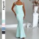 Diyun Cross-border European and American elegant evening dress, hip-hugging halter dress for children, Summer 2025 Amazon