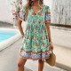 Diyun European and American women's Clothing Amazon Cross-border 2024 Spring/Summer Vacation Style Printed Short-sleeved dress Diyun European and American women's Clothing Amazon Cross-border 2024 Spring/Summer Vacation Style Printed Short-sleeved dress