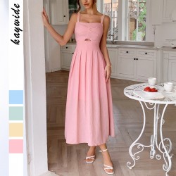 Diyun European and American Casual vacation halter high-end long dress Women's clothing Spring/Summer 2025 Amazon Independent Store
