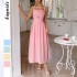 Diyun European and American Casual vacation halter high-end long dress Women's clothing Spring/Summer 2025 Amazon Independent Store