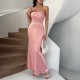 Diyun Cross-border 2025 Spring/Summer European and American French sexy Slimming Solid color strapless evening dress Dress Long Dress Women's wear Diyun Cross-border 2025 Spring/Summer European and American French sexy Slimming Solid color strapless evening dress Dress Long Dress Women's wear