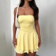Diyun's European and American women's clothing Y2K sexy style Amazon Spring/Summer 2024 Sexy solid color strapless tight dress Diyun's European and American women's clothing Y2K sexy style Amazon Spring/Summer 2024 Sexy solid color strapless tight dress