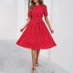 Diyun Cross-border Trade European and American women's clothing Amazon Spring/Summer 2025 Casual polka dot Tie Long Dress Diyun Cross-border Trade European and American women's clothing Amazon Spring/Summer 2025 Casual polka dot Tie Long Dress