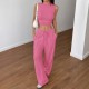 Diyun's European and American casual and simple style sleeveless vest straight-leg pants set for women's clothing Spring/Summer 2025 Amazon Independent Store