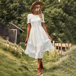 Diyun has developed and designed cross-border fashionable women's clothing for Europe and America. The Amazon big swing dress is elegant, flowing and slimming