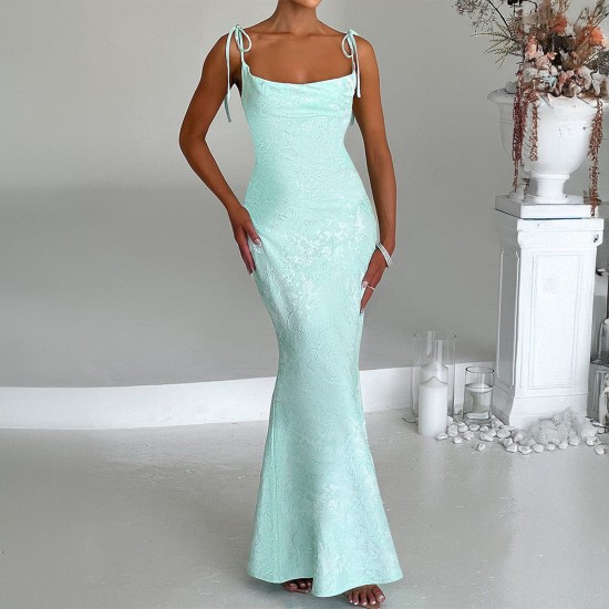 Diyun Cross-border European and American elegant evening dress, hip-hugging halter dress for children, Summer 2025 Amazon