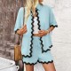 Diyun Cross-border Foreign Trade Women's Clothing Amazon Spring/Summer 2024 Casual Vacation Style Solid Color lace Shirt and Shorts Set Diyun Cross-border Foreign Trade Women's Clothing Amazon Spring/Summer 2024 Casual Vacation Style Solid Color lace Shirt and Shorts Set