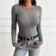 Diyun Foreign Trade Cross-border 2024 Autumn/Winter Amazon Top Women's Wear European and American Y2K Sexy deep V patchwork long-sleeved T-shirt Diyun Foreign Trade Cross-border 2024 Autumn/Winter Amazon Top Women's Wear European and American Y2K Sexy deep V patchwork long-sleeved T-shirt