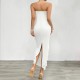 Diyun European and American women's clothing cross-border trade Amazon 2025 Spring/Summer Sexy body-hugging solid color strapless dress