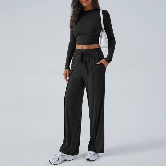 Diyun Cross-border European and American Yoga Exercise long-sleeved top with long Pants Women's Set for Spring/Summer 2025 Amazon Independent Store