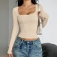 Diyun Cross-border European and American Y2K Hot Girl Style solid color long-sleeved vest T-shirt women's clothing 2025 Spring/Summer Amazon Independent Store Diyun Cross-border European and American Y2K Hot Girl Style solid color long-sleeved vest T-shirt women's clothing 2025 Spring/Summer Amazon Independent Store
