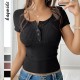 Diyun Cross-border European and American Y2K style sexy slimming short-sleeved T-shirt women's clothing 2025 Spring/Summer Amazon Independent foreign Trade Station Diyun Cross-border European and American Y2K style sexy slimming short-sleeved T-shirt women's clothing 2025 Spring/Summer Amazon Independent foreign Trade Station