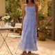 Diyun Cross-border European and American vacation casual style sexy halter lace-up dress for women, Spring/Summer 2025 Amazon Export