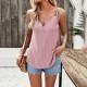 Diyun Cross-border Women's Clothing Amazon Spring/Summer 2024 Foreign Trade Casual Solid Color V-neck cut-out halter top Diyun Cross-border Women's Clothing Amazon Spring/Summer 2024 Foreign Trade Casual Solid Color V-neck cut-out halter top