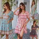 Self-designed casual vacation-style dress 2023 summer printed fresh and delicate dress, light luxury and ethereal Self-designed casual vacation-style dress 2023 summer printed fresh and delicate dress, light luxury and ethereal