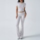 Diyun Cross-border European and American women's Clothing Amazon Spring/Summer 2025 Export Casual Solid Color Slimming Short-sleeved long Pants Set Diyun Cross-border European and American women's Clothing Amazon Spring/Summer 2025 Export Casual Solid Color Slimming Short-sleeved long Pants Set