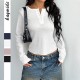 Diyun Cross-border European and American Y2K Spicy Girl Style Button long-sleeved vest T-shirt women's clothing 2025 Spring/Summer Amazon Independent Store