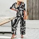 Diyun Cross-border European and American Women's Clothing Bohemian Vacation Style 2025 Spring/Summer Casual Printed short-sleeved pants Set Diyun Cross-border European and American Women's Clothing Bohemian Vacation Style 2025 Spring/Summer Casual Printed short-sleeved pants Set