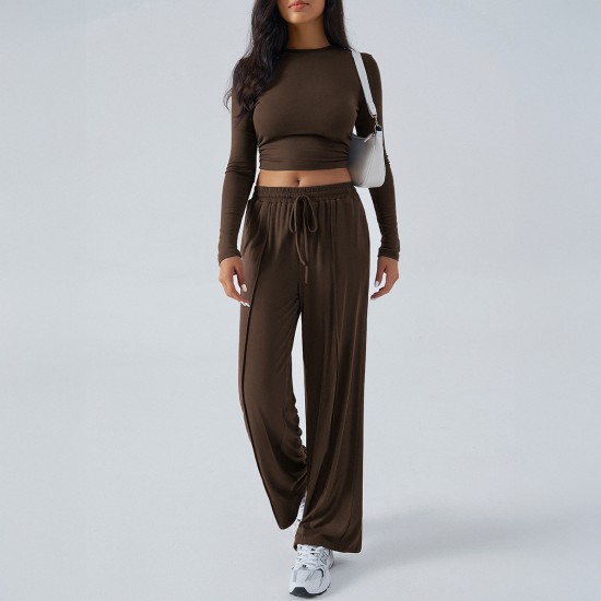 Diyun Cross-border European and American Yoga Exercise long-sleeved top with long Pants Women's Set for Spring/Summer 2025 Amazon Independent Store