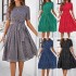Diyun Cross-border Trade European and American women's clothing Amazon Spring/Summer 2025 Casual polka dot Tie Long Dress