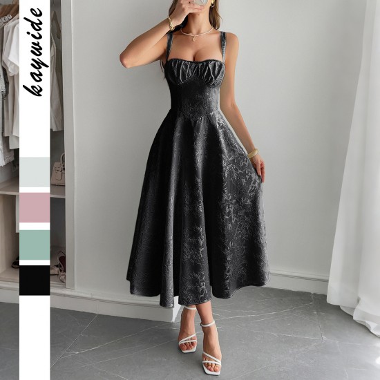 Diyun Cross-border European and American elegant style halter jacquard long dress for women's clothing 2025 summer Independent store on Amazon Diyun Cross-border European and American elegant style halter jacquard long dress for women's clothing 2025 summer Independent store on Amazon