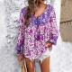 Diyun European and American Women's Clothing Independent Station Cross-border Trade 2025 Spring/Summer Casual Vacation Printed T-shirt Long-sleeved Women's Shirt Diyun European and American Women's Clothing Independent Station Cross-border Trade 2025 Spring/Summer Casual Vacation Printed T-shirt Long-sleeved Women's Shirt