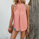 Diyun Amazon Cross-border European and American Amazon Spring/Summer 2024 Elegant Casual Commuting Solid color sleeveless women's top Diyun Amazon Cross-border European and American Amazon Spring/Summer 2024 Elegant Casual Commuting Solid color sleeveless women's top