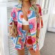 Diyun 2025 Spring/Summer Cross-border Women's Wear, European and American Bohemian casual vacation style, color-blocking printed short pants set Diyun 2025 Spring/Summer Cross-border Women's Wear, European and American Bohemian casual vacation style, color-blocking printed short pants set