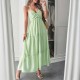 Diyun Cross-border Casual Vacation Style halter seaside Atmosphere Long Dress Women's clothing 2025 Spring/Summer Amazon