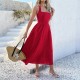 Diyun 2025 Spring/Summer European and American Amazon casual vacation style solid color high-waisted sleeveless halter dress for women Diyun 2025 Spring/Summer European and American Amazon casual vacation style solid color high-waisted sleeveless halter dress for women