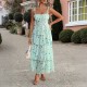 Diyun Cross-border 2025 Spring/Summer European and American style forest-themed small floral contrasting color chiffon halter dress for children Diyun Cross-border 2025 Spring/Summer European and American style forest-themed small floral contrasting color chiffon halter dress for children