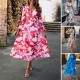 Diyun European and American cross-border V-neck floral print dress 2025 Summer Export women's clothing vacation Casual printed long dress for children