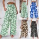 Diyun's European and American women's clothing cross-border Amazon Spring/Summer export, elegant and stylish cotton printed loose wide-leg pants Diyun's European and American women's clothing cross-border Amazon Spring/Summer export, elegant and stylish cotton printed loose wide-leg pants