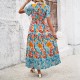 Diyun Cross-border European and American vacation Casual style printed dress Women's clothing Spring/Summer 2025 Amazon Independent Foreign Trade Station