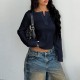 Diyun Cross-border European and American Y2K Spicy Girl Style Button long-sleeved vest T-shirt women's clothing 2025 Spring/Summer Amazon Independent Store